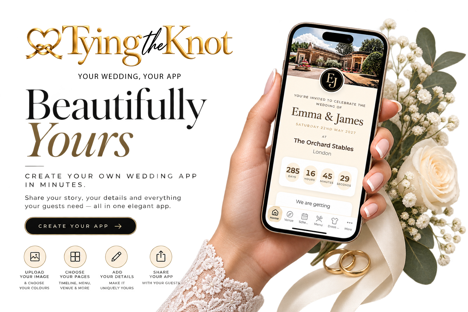TyingTheKnot wedding app preview